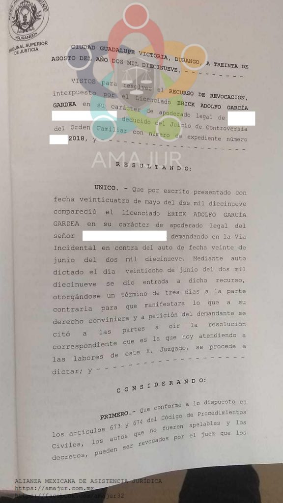 revocación en materia famililar